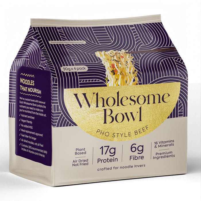 Wholesome Bowl Pho Style Beef Noodle Pack 4 x 90g Wicked NRG