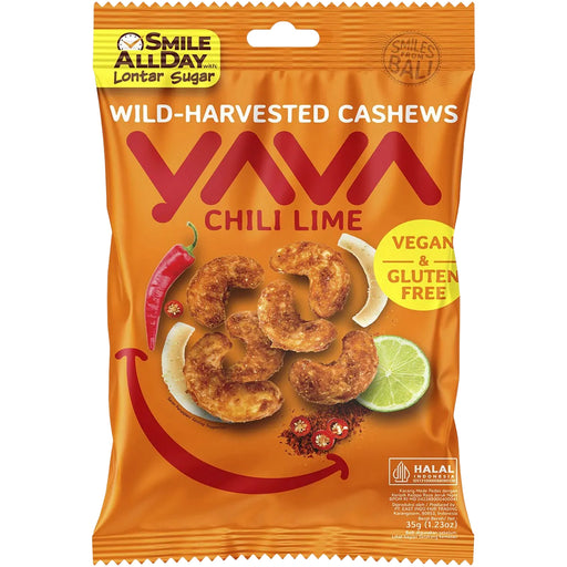 Yava Wild-Harvested Cashews Chili Lime 35g Wicked NRG