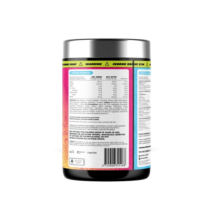 Zombie Labs Compound Z Savage Sour Straps, 40 Serves Ingredients, Wicked NRG