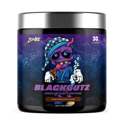 Zombie Labs BLACKOUTZ Sleep Formula Calm Chocolate 300 Grams 30 serves Wicked NRG