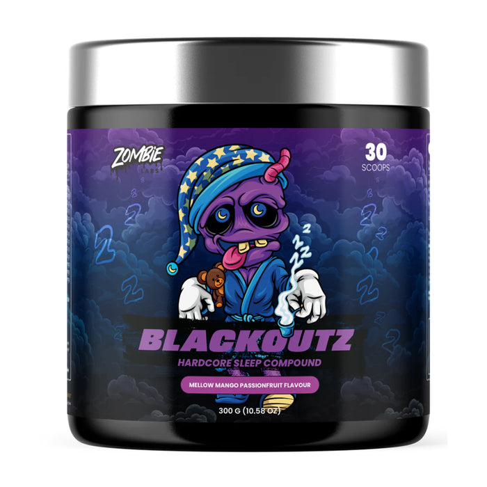 Zombie Labs BLACKOUTZ Sleep Formula Mellow Mango and Passionfruit 300 Grams 30 serves Wicked NRG
