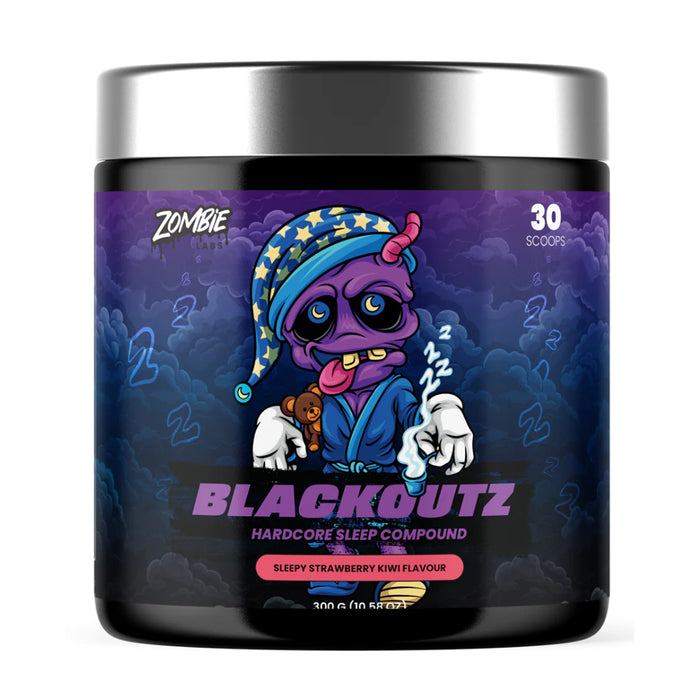 Zombie Labs BLACKOUTZ Sleep Formula Sleepy Strawberry Kiwi 300 Grams 30 serves Wicked NRG