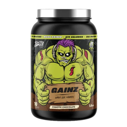Zombie Labs Gainz Chaotic Chocolate 10 Serves 1.6kg Wicked NRG
