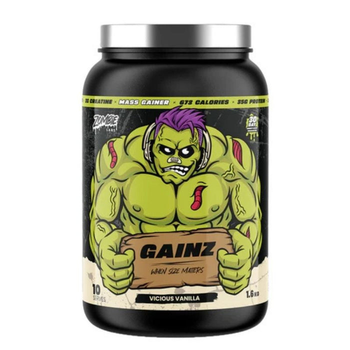 Zombie Labs Gainz Vicious Vanilla 10 Serves 1.6kg Wicked NRG
