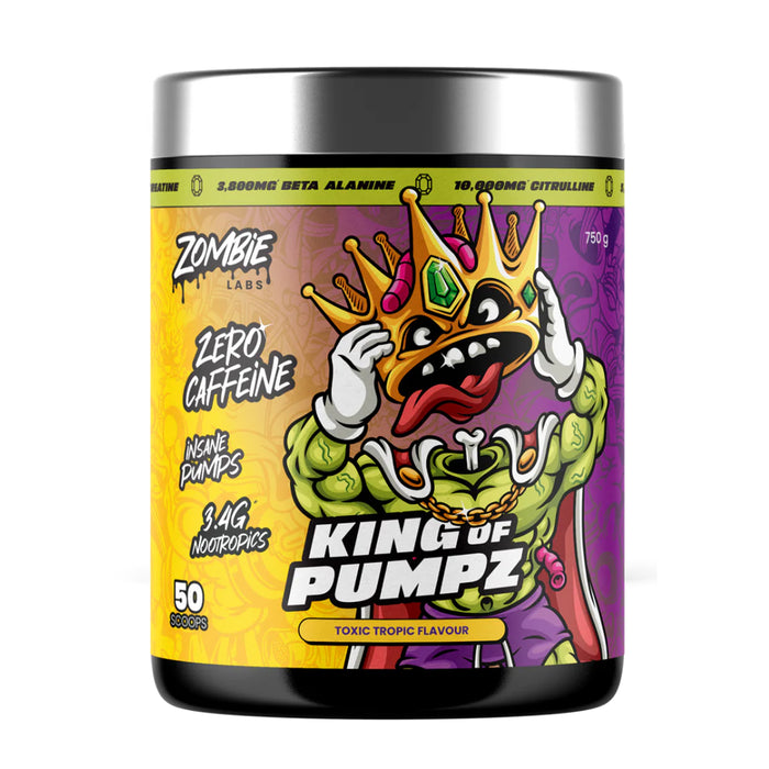 Zombie Labs KING OF PUMPZ Non-Stim Pre-Workout Toxic Tropic 50 scoops 750g, Wicked NRG