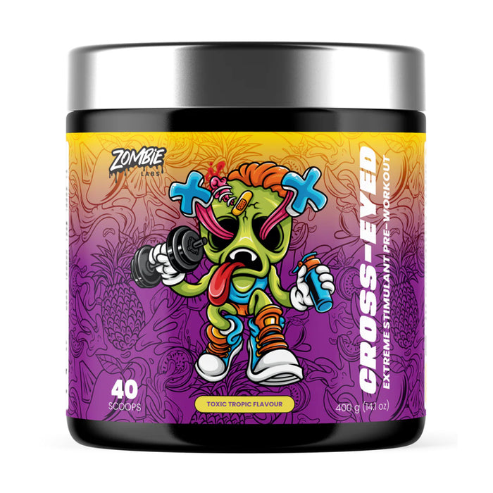 Zombie Labs CROSS-EYED Extreme Pre-Workout Toxic Tropic Flavour 400g 40 scoops Wicked NRG