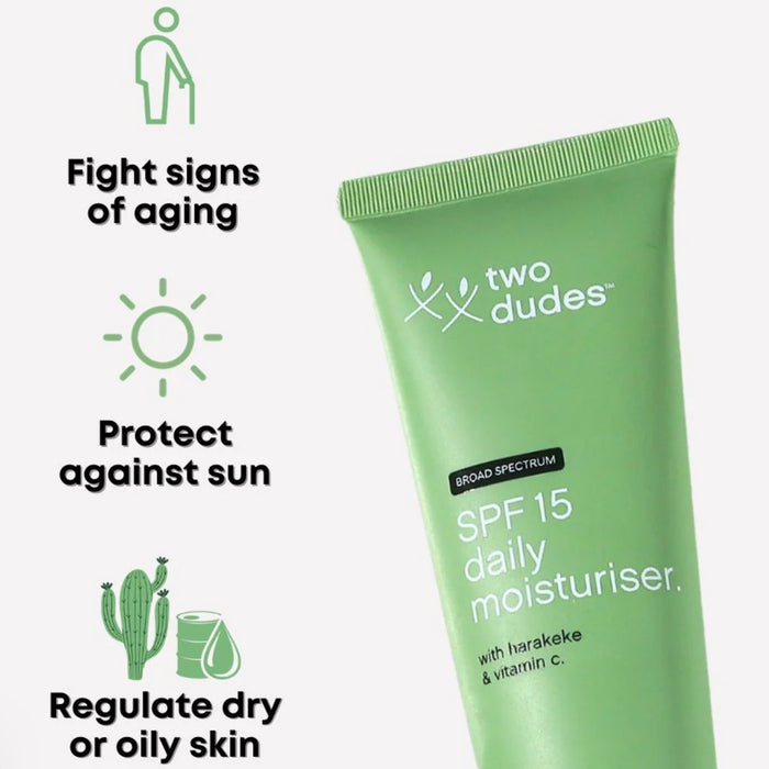 SPF15 daily moisturiser by Two Dudes Is stocked at WickedNRG in Darwin,
