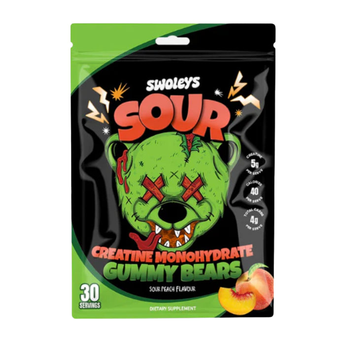 swoleys creatine monohydrate gummies Sour Peach 30 Serves Wicked NRG