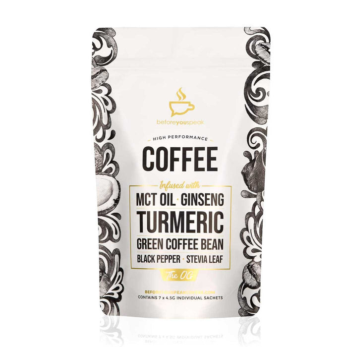 Before you speak High Performance,  Original, 7 Serves, MCT, Turmeric, Bullet Proof Coffee, Wicked NRG