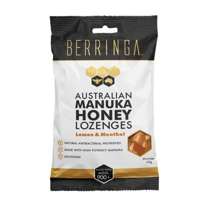 Berringa Australian Manuka Honey Lozenges Lemon & Menthol