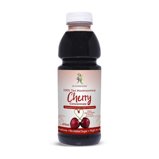 Dr Superfoods tart cherry juice concentrate 473ml Tart cherry concentrate for muscle recovery,