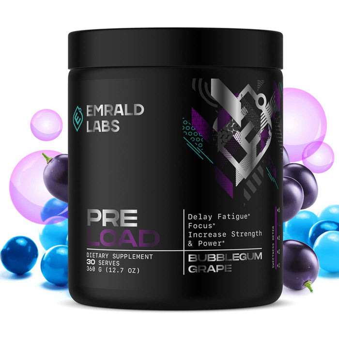 Emrald Labs PreLoad Bubblegum Grape 30 Serves 360 Grams Wicked NRG