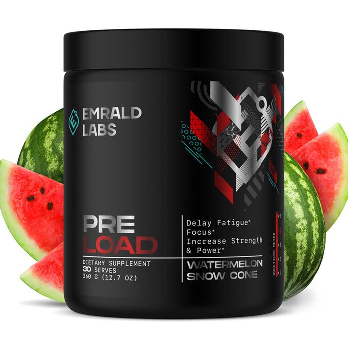 Emrald Labs PreLoad Watermelon Snow Cone 30 Serves 360 Grams Wicked NRG