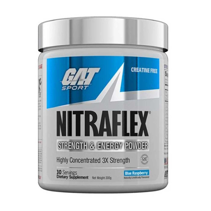 GAT Nitraflex, Blue Raspberry, 300g, 30 Servings, Buy online at Wicked NRG, Darwin