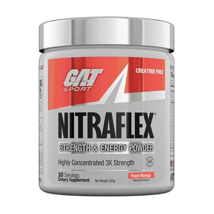 GAT Nitraflex, Peach Mango, 300g, 30 Servings, Buy online at Wicked NRG, Darwin