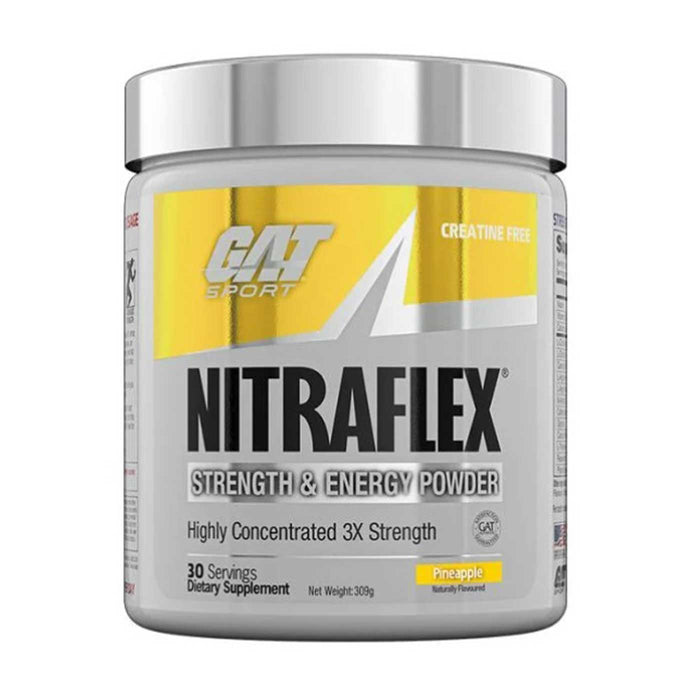 GAT Nitraflex, Pineapple, 300g, 30 Servings, Buy online at Wicked NRG, Darwin