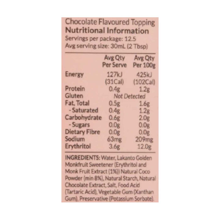 Lakanto Chocolate Topping with Monkfruit Sweetener