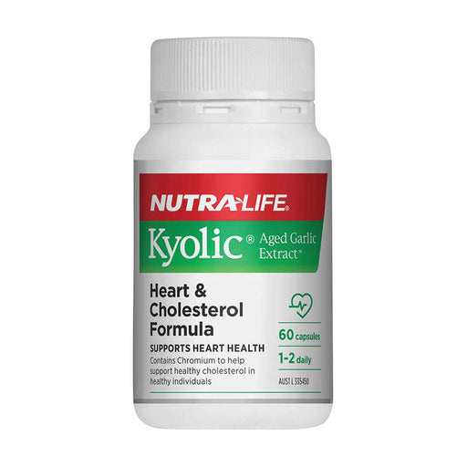 Nutralife Kyolic Aged Garlic Extract, Heart and Cholesterol Formula, 60 Capsules, 