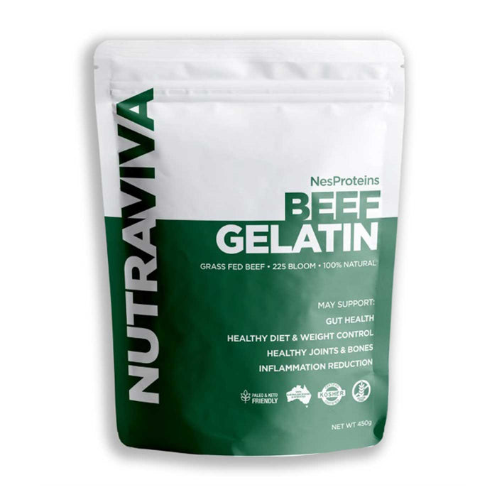NesProteins Nutraviva Grass Fed Beef Gelatin is available online at Wicked NRG, Darwin, Australia,