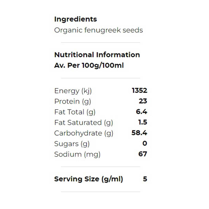 Honest to Goodness Organic Fenugreek Seeds