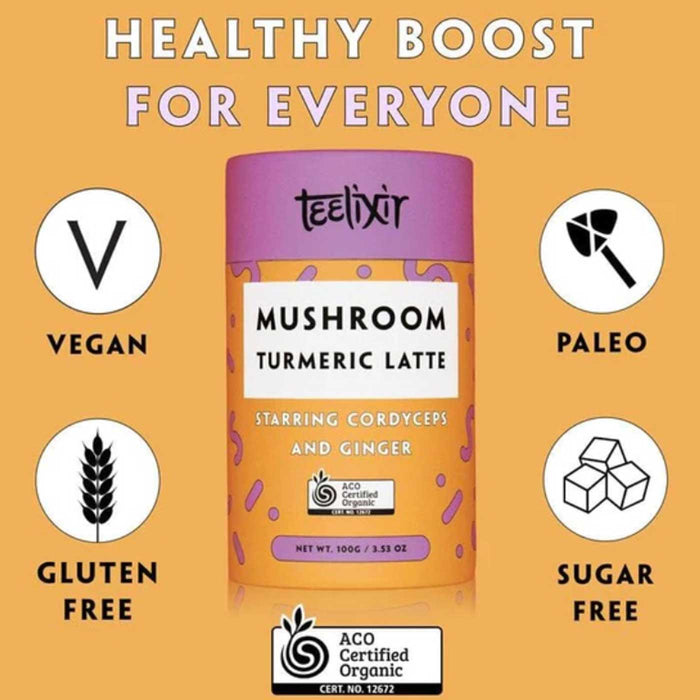 TEELIXIR Organic Mushroom Turmeric Latte