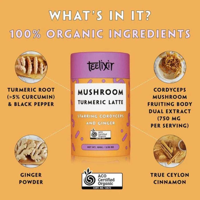 TEELIXIR Organic Mushroom Turmeric Latte